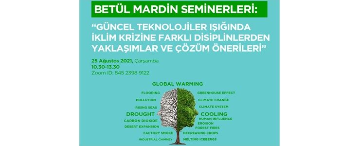 İstanbul Bilgi Üniversitesi'nin düzenlediği "Betûl Mardin Seminerleri’’  25 Ağustos Çarşamba günü gerçekleşecek