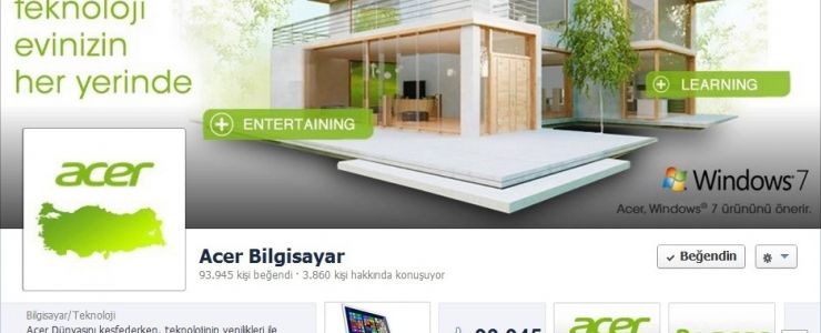 Acer'den sosyal medya desteği