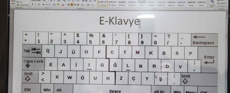 F ve Q klavyeden sonra 'E klavye'