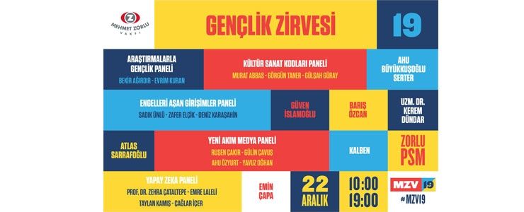 4. MZV Gençlik Zirvesi 22 Aralık’ta, Zorlu PSM’de